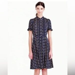 J Crew Silk Heart Print Shirt Dress